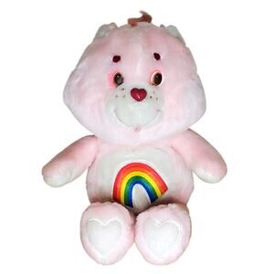Vintage Care Bears 13" Cheer Bear Plush Pink Rainbow 1983 Kenner